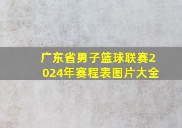 广东省男子篮球联赛2024年赛程表图片大全