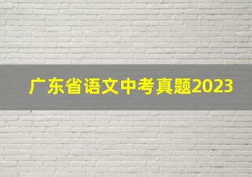 广东省语文中考真题2023