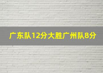 广东队12分大胜广州队8分