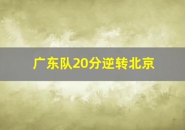 广东队20分逆转北京