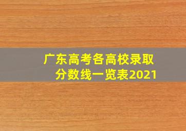 广东高考各高校录取分数线一览表2021