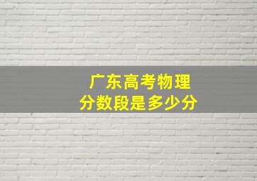 广东高考物理分数段是多少分