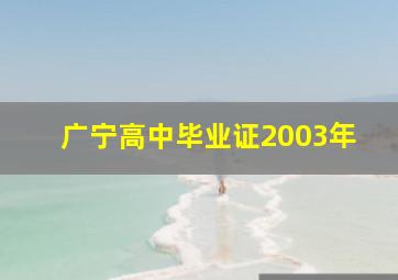 广宁高中毕业证2003年