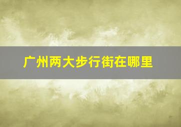 广州两大步行街在哪里