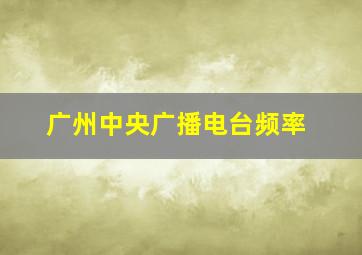 广州中央广播电台频率