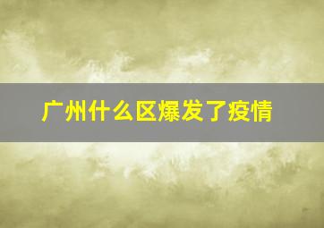 广州什么区爆发了疫情