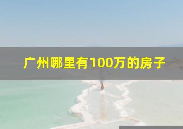 广州哪里有100万的房子