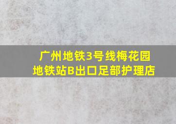 广州地铁3号线梅花园地铁站B出口足部护理店