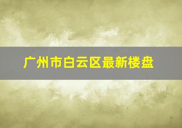 广州市白云区最新楼盘