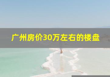 广州房价30万左右的楼盘