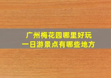 广州梅花园哪里好玩一日游景点有哪些地方