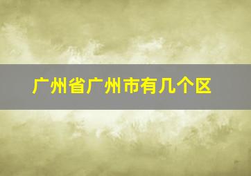 广州省广州市有几个区