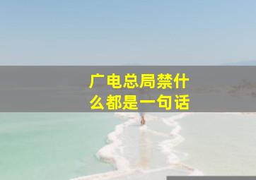 广电总局禁什么都是一句话