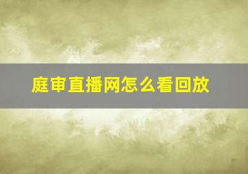 庭审直播网怎么看回放