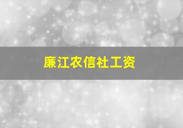 廉江农信社工资