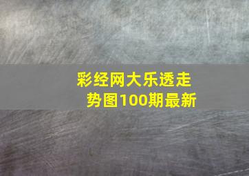 彩经网大乐透走势图100期最新