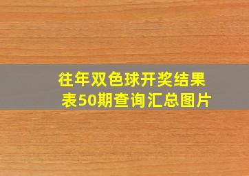 往年双色球开奖结果表50期查询汇总图片