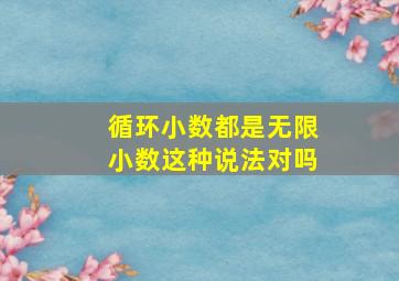 循环小数都是无限小数这种说法对吗