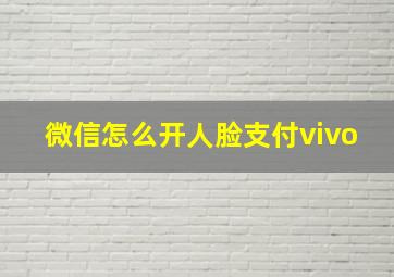 微信怎么开人脸支付vivo