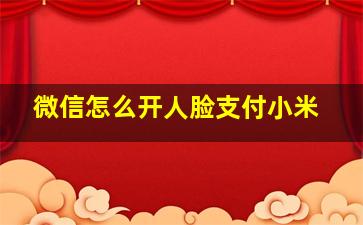 微信怎么开人脸支付小米