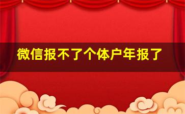 微信报不了个体户年报了