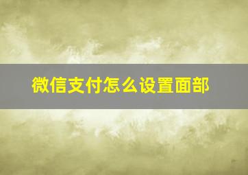 微信支付怎么设置面部