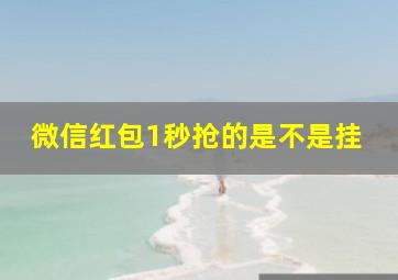 微信红包1秒抢的是不是挂