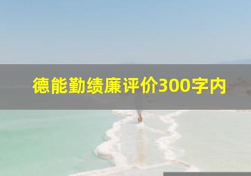 德能勤绩廉评价300字内