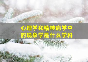 心理学和精神病学中的现象学是什么学科