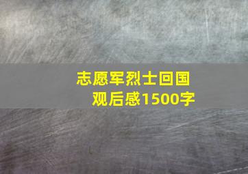 志愿军烈士回国观后感1500字