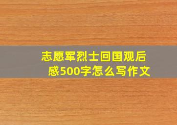 志愿军烈士回国观后感500字怎么写作文