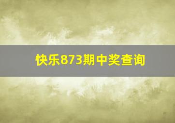 快乐873期中奖查询