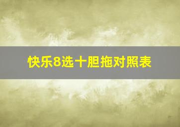 快乐8选十胆拖对照表