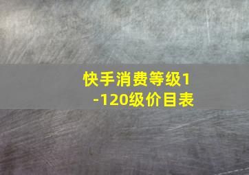 快手消费等级1-120级价目表