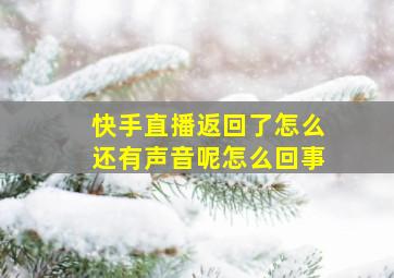 快手直播返回了怎么还有声音呢怎么回事