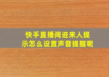 快手直播间进来人提示怎么设置声音提醒呢