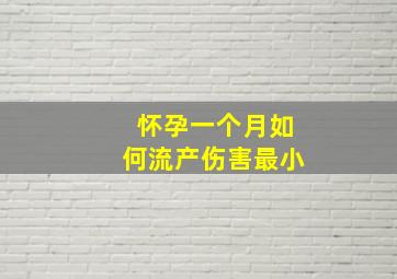 怀孕一个月如何流产伤害最小