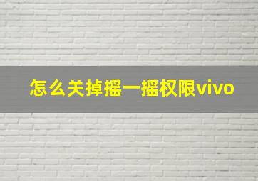 怎么关掉摇一摇权限vivo