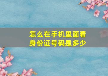 怎么在手机里面看身份证号码是多少