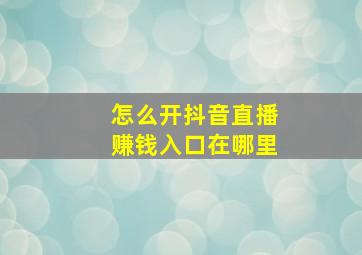 怎么开抖音直播赚钱入口在哪里