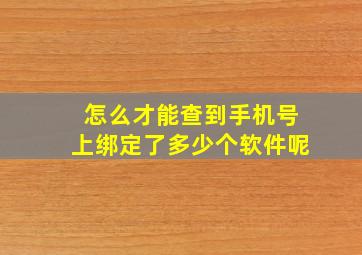 怎么才能查到手机号上绑定了多少个软件呢