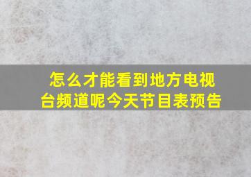 怎么才能看到地方电视台频道呢今天节目表预告