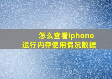 怎么查看iphone运行内存使用情况数据