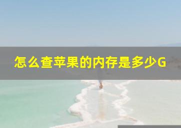 怎么查苹果的内存是多少G