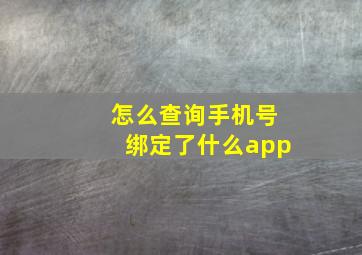 怎么查询手机号绑定了什么app