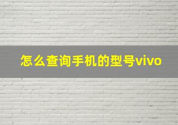 怎么查询手机的型号vivo