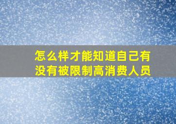 怎么样才能知道自己有没有被限制高消费人员