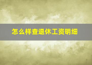 怎么样查退休工资明细