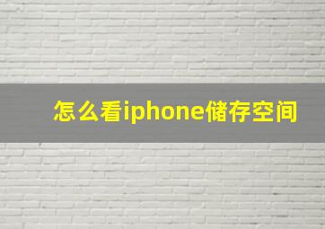 怎么看iphone储存空间