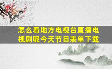 怎么看地方电视台直播电视剧呢今天节目表单下载